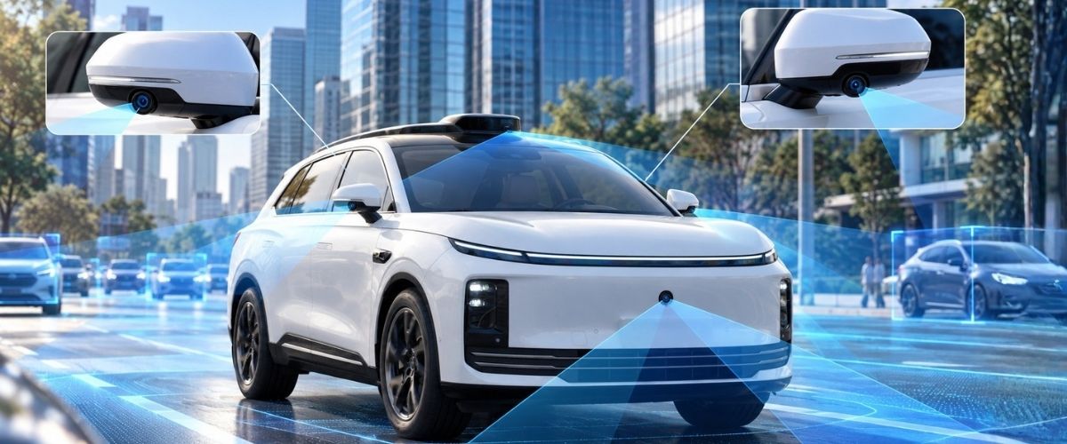 Çevresel tarama sensörleriyle donatılmış yeni nesil sürücüsüz OMODA JAECOO Robotaxi modeli
